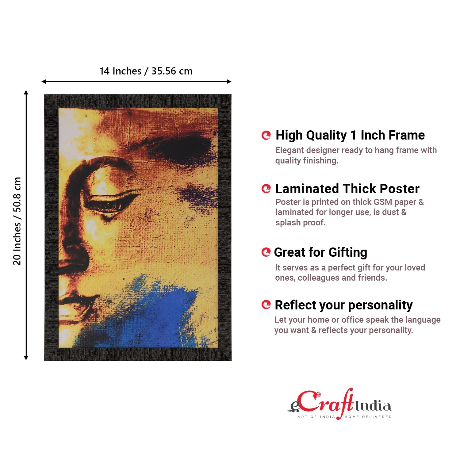 Lord Buddha Painting Digital Printed Abstract Religious Wall Art Kafalo