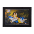 Lady playing with Swans Satin Matt Texture UV Art Painting Kafalo