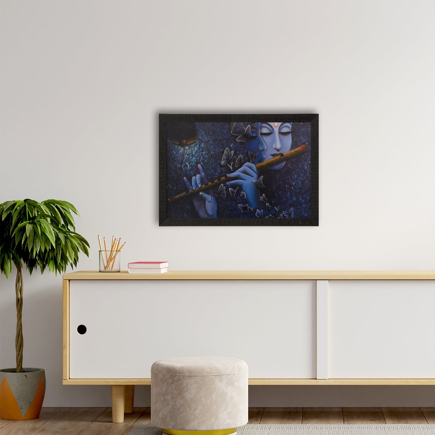 Radha Krishna Love Moments Satin Matt Texture UV Art Painting Kafalo