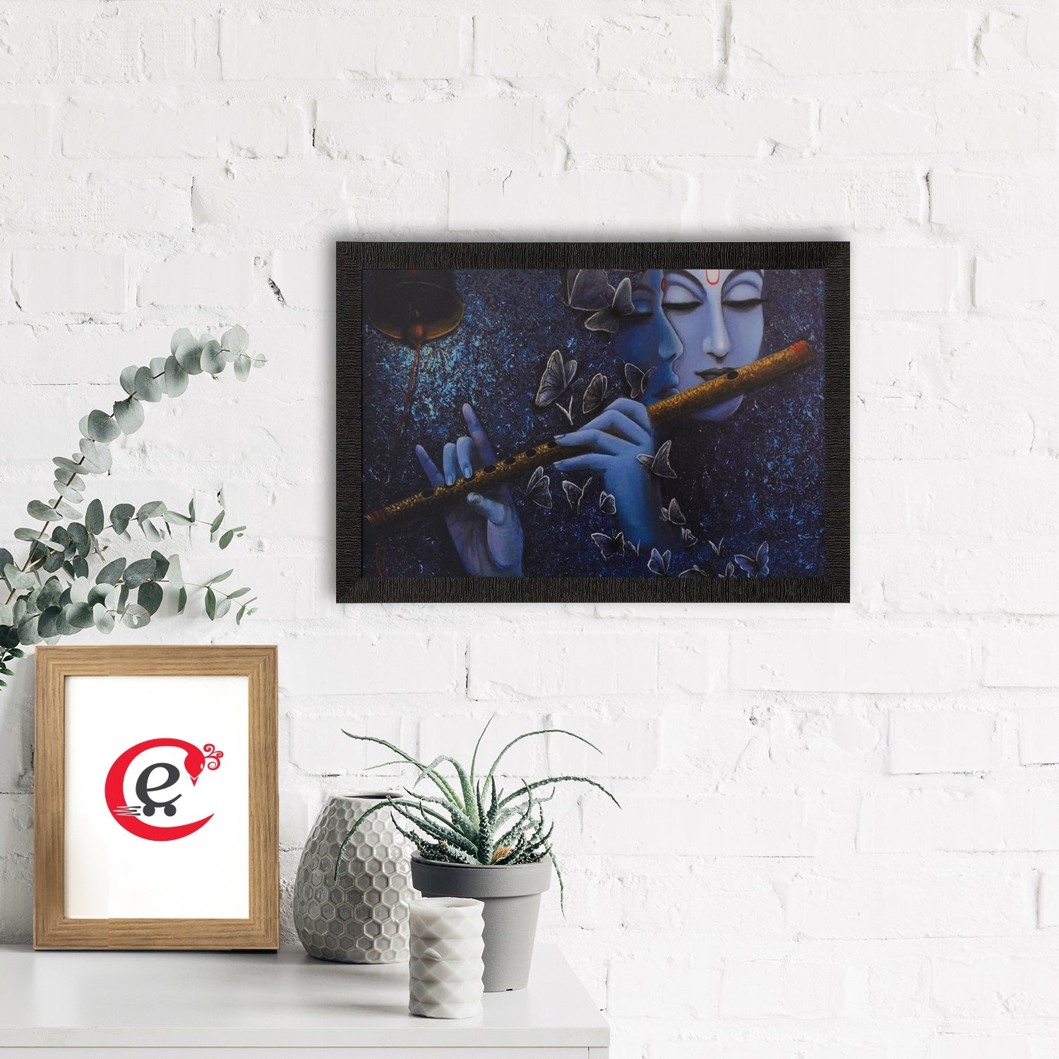 Radha Krishna Love Moments Satin Matt Texture UV Art Painting Kafalo