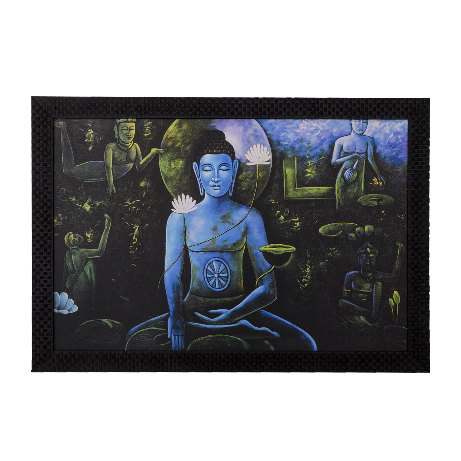 Spiritual Buddha with Chakras Satin Matt Texture UV Art Painting Kafalo