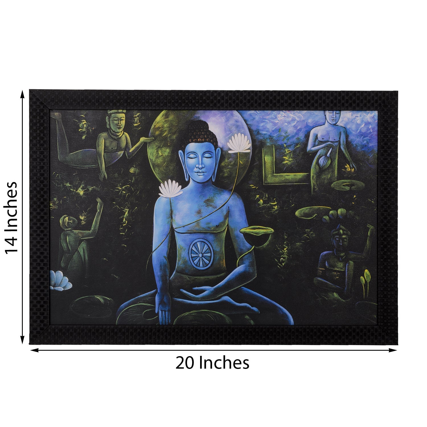 Spiritual Buddha with Chakras Satin Matt Texture UV Art Painting Kafalo