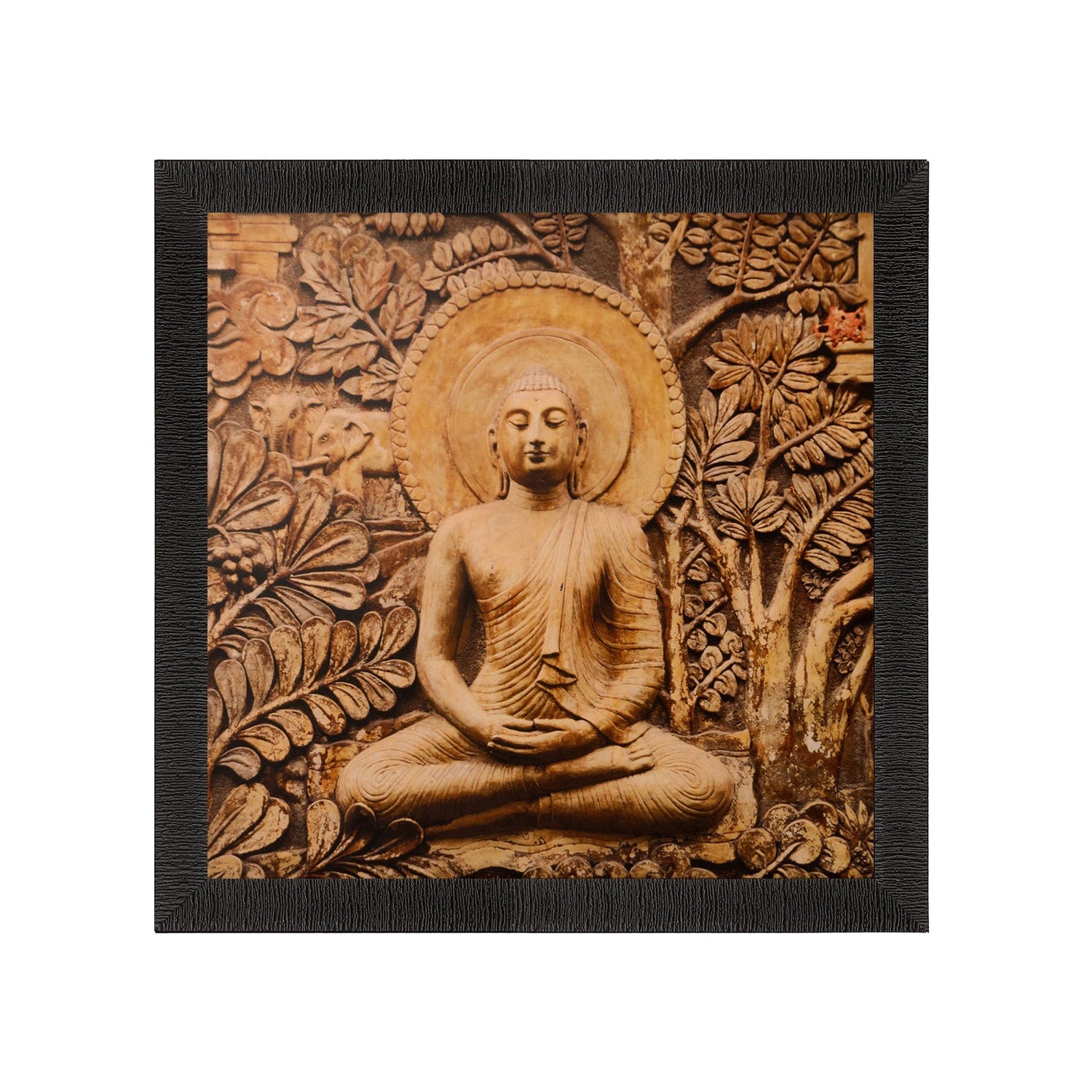 Meditating Buddha Painting Digital Printed Religious Wall Art Kafalo
