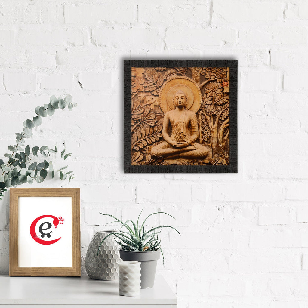 Meditating Buddha Painting Digital Printed Religious Wall Art Kafalo