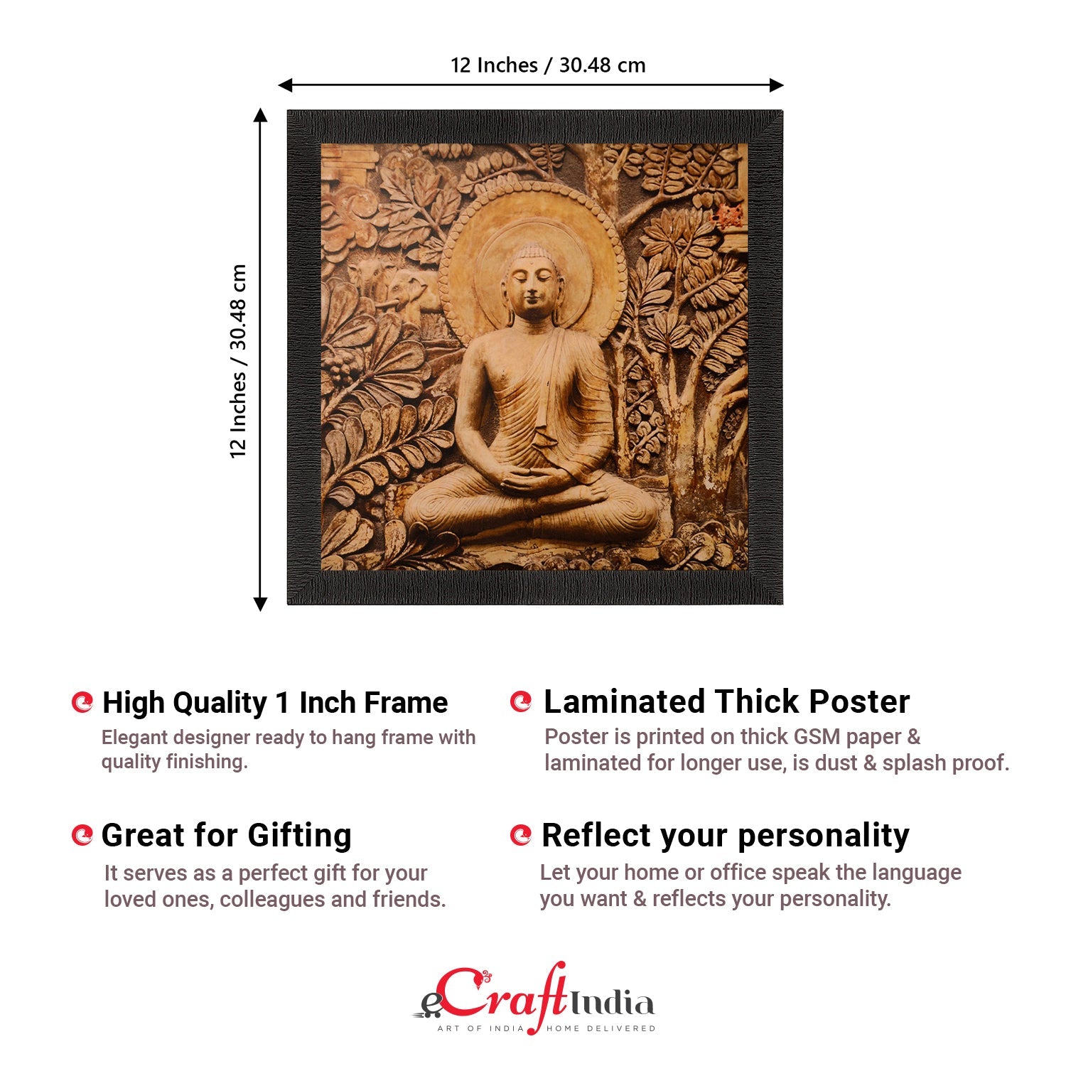 Meditating Buddha Painting Digital Printed Religious Wall Art Kafalo