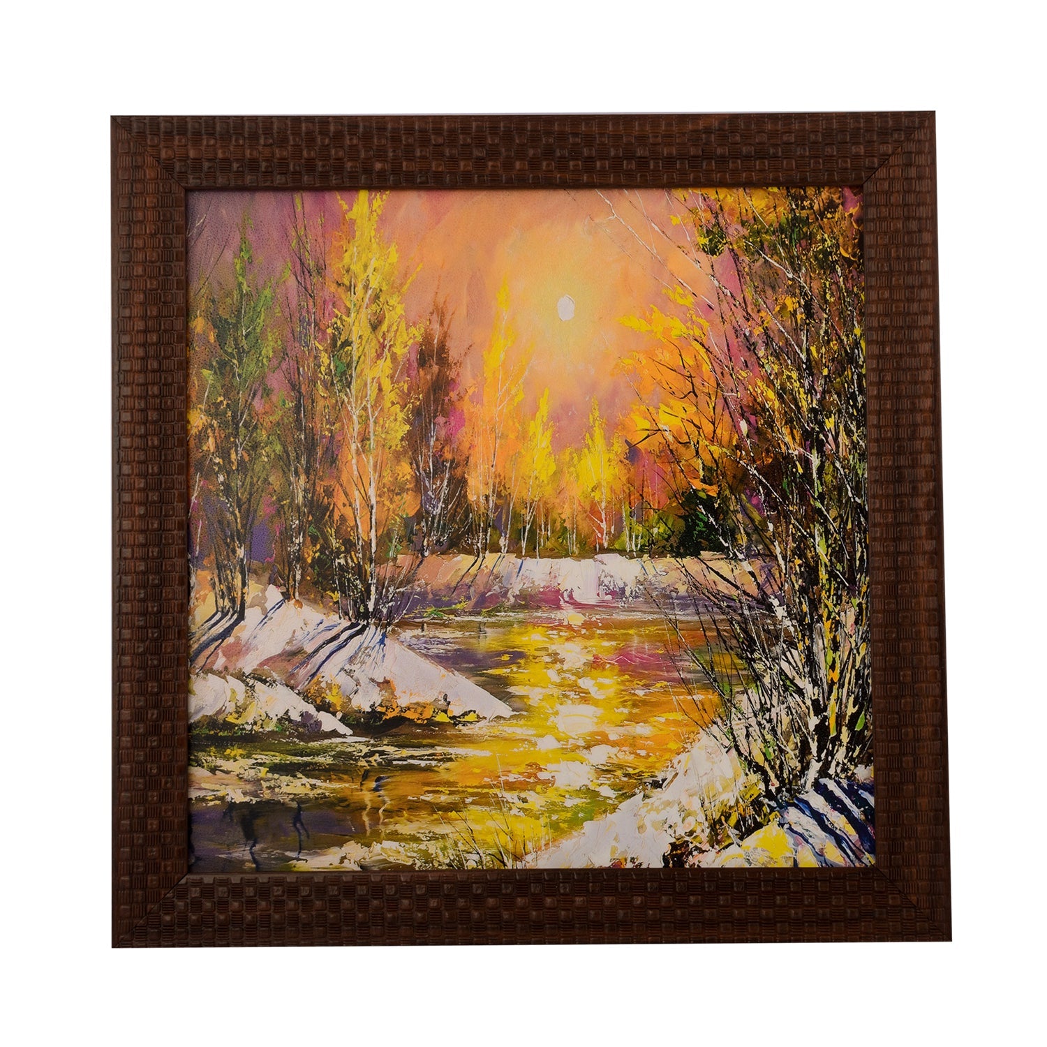 Fall Season Scenery View Satin Matt Texture UV Art Painting Kafalo