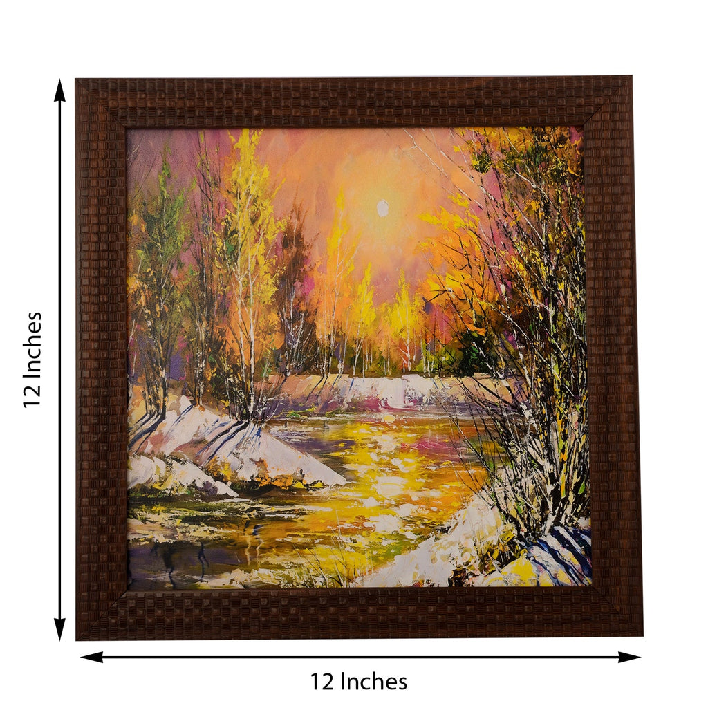Fall Season Scenery View Satin Matt Texture UV Art Painting Kafalo