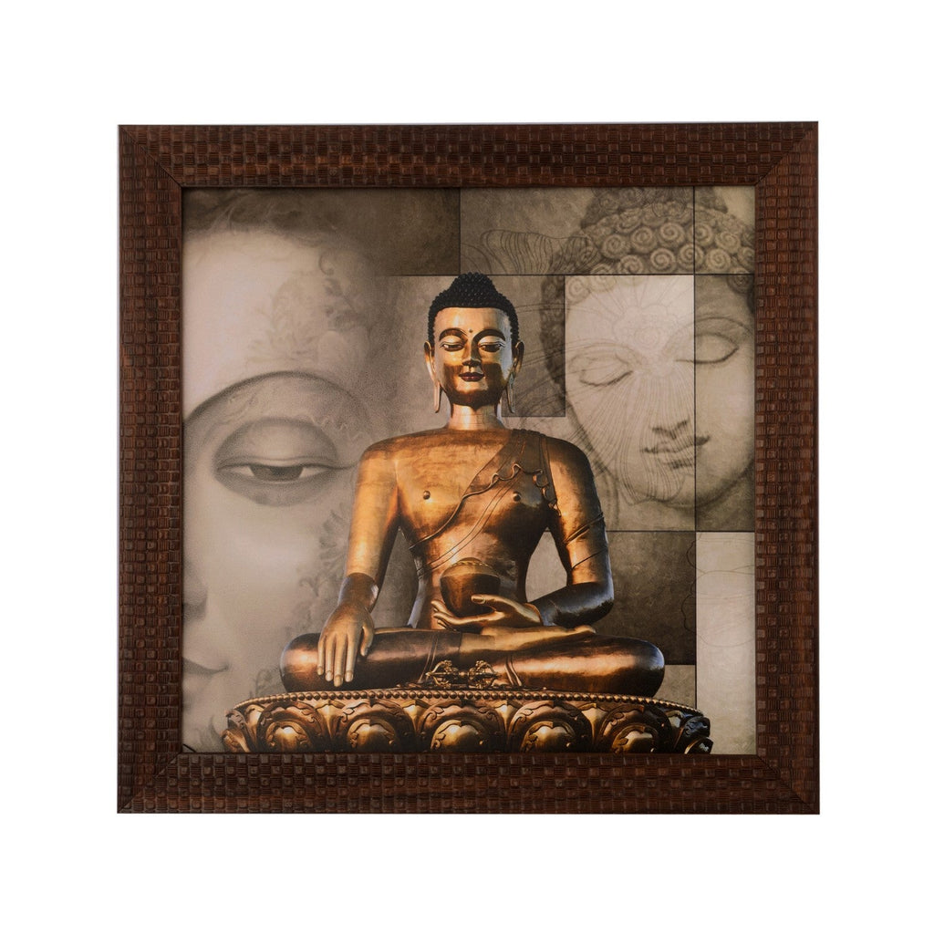 Meditating Buddha Satin Matt Texture UV Art Painting Kafalo