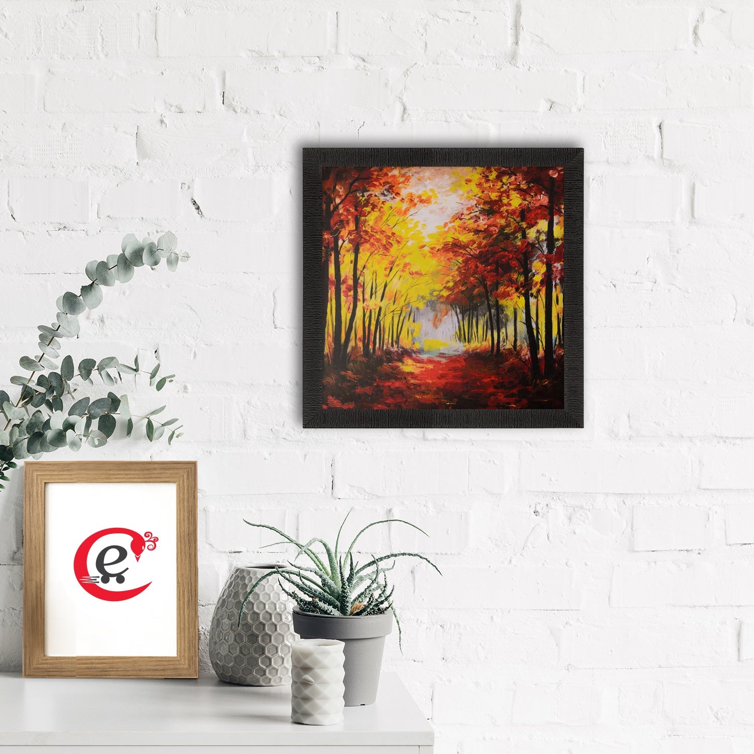 Fall Season Scenery View Satin Matt Texture UV Art Painting Kafalo