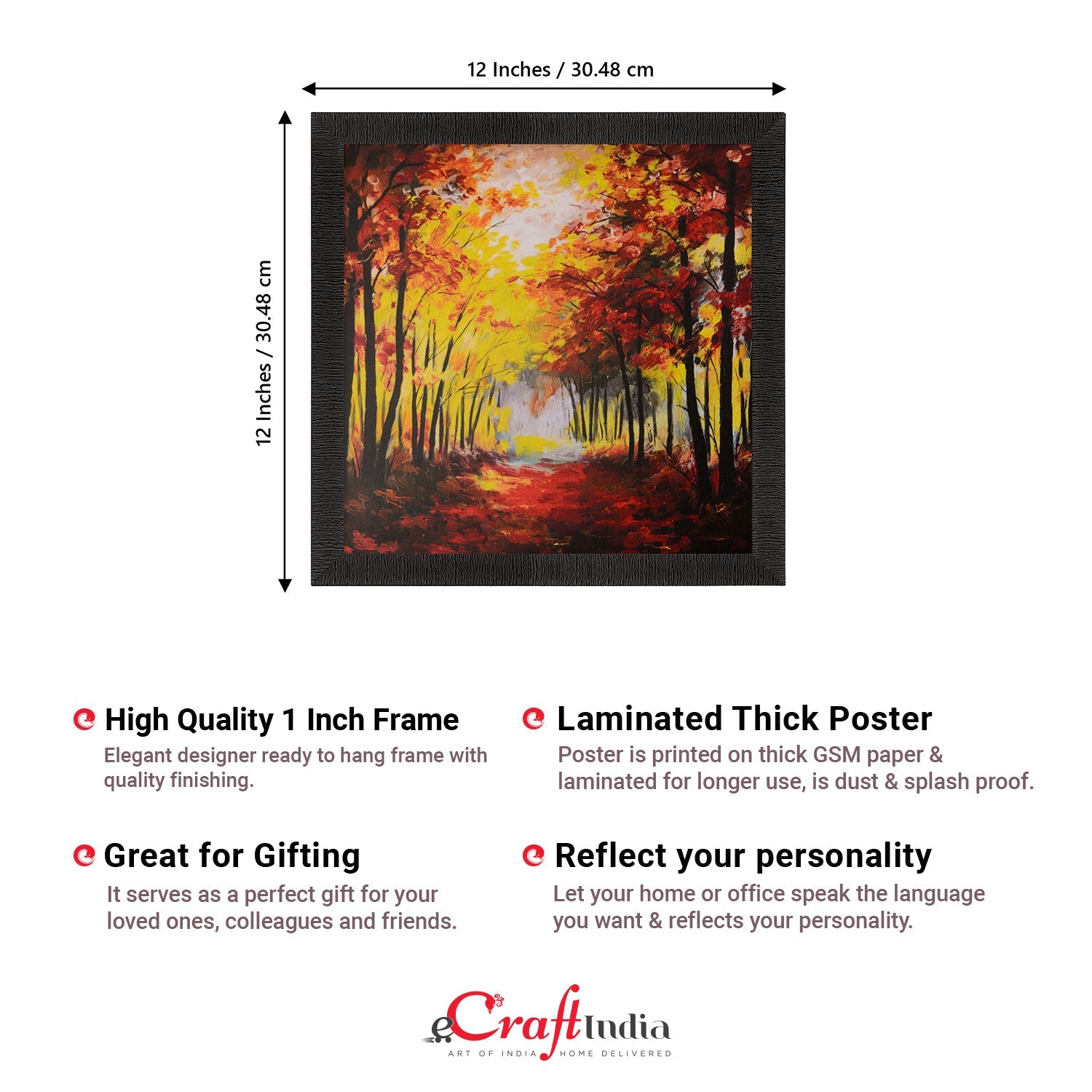 Fall Season Scenery View Satin Matt Texture UV Art Painting Kafalo