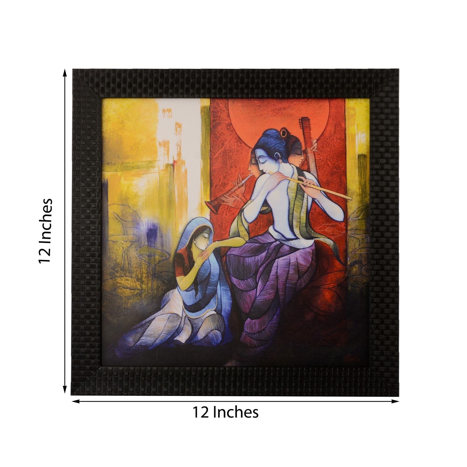Radha Krishna enjoying Music Satin Matt Texture UV Art Painting Kafalo