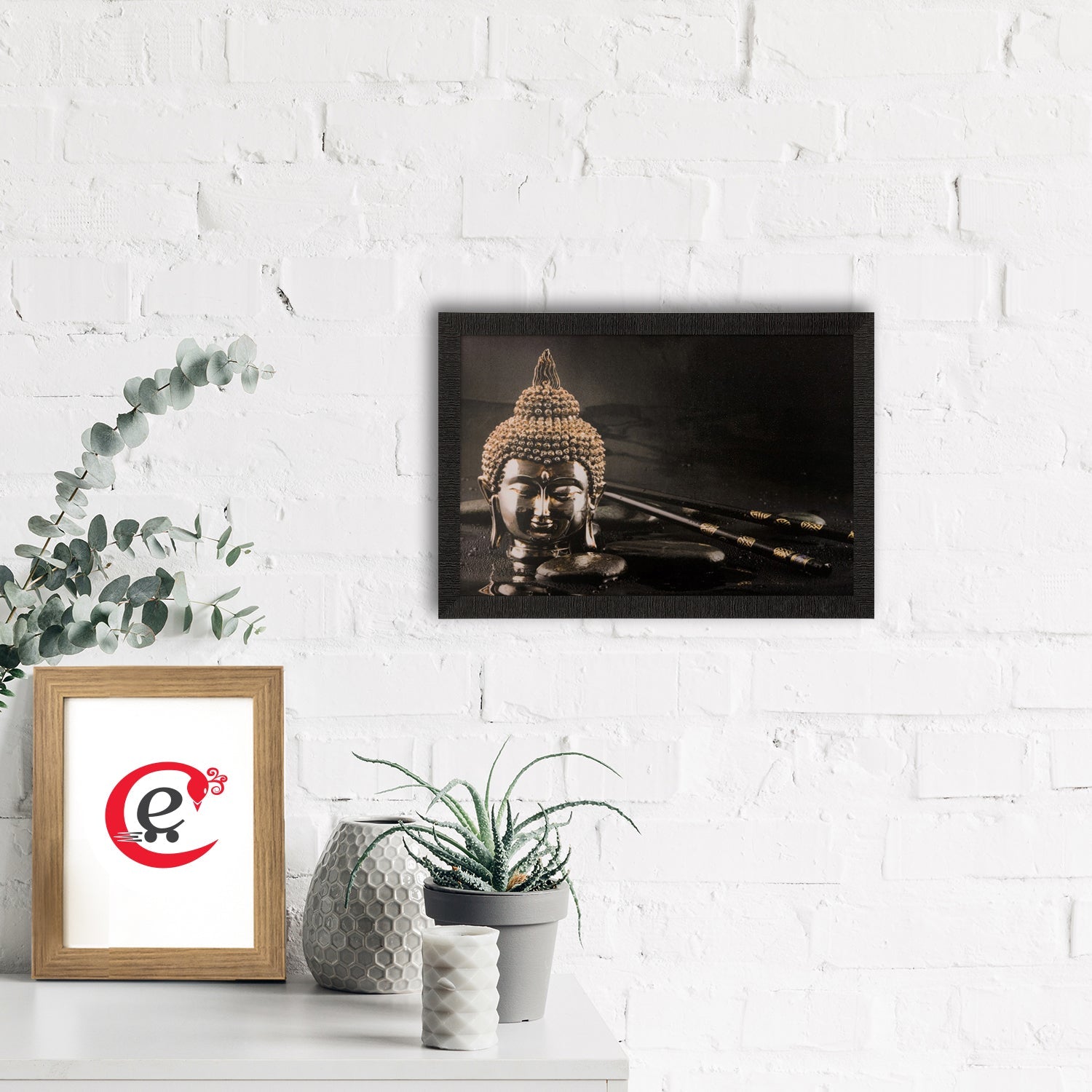 Spiritual Buddha Head Satin Matt Texture UV Art Painting Kafalo
