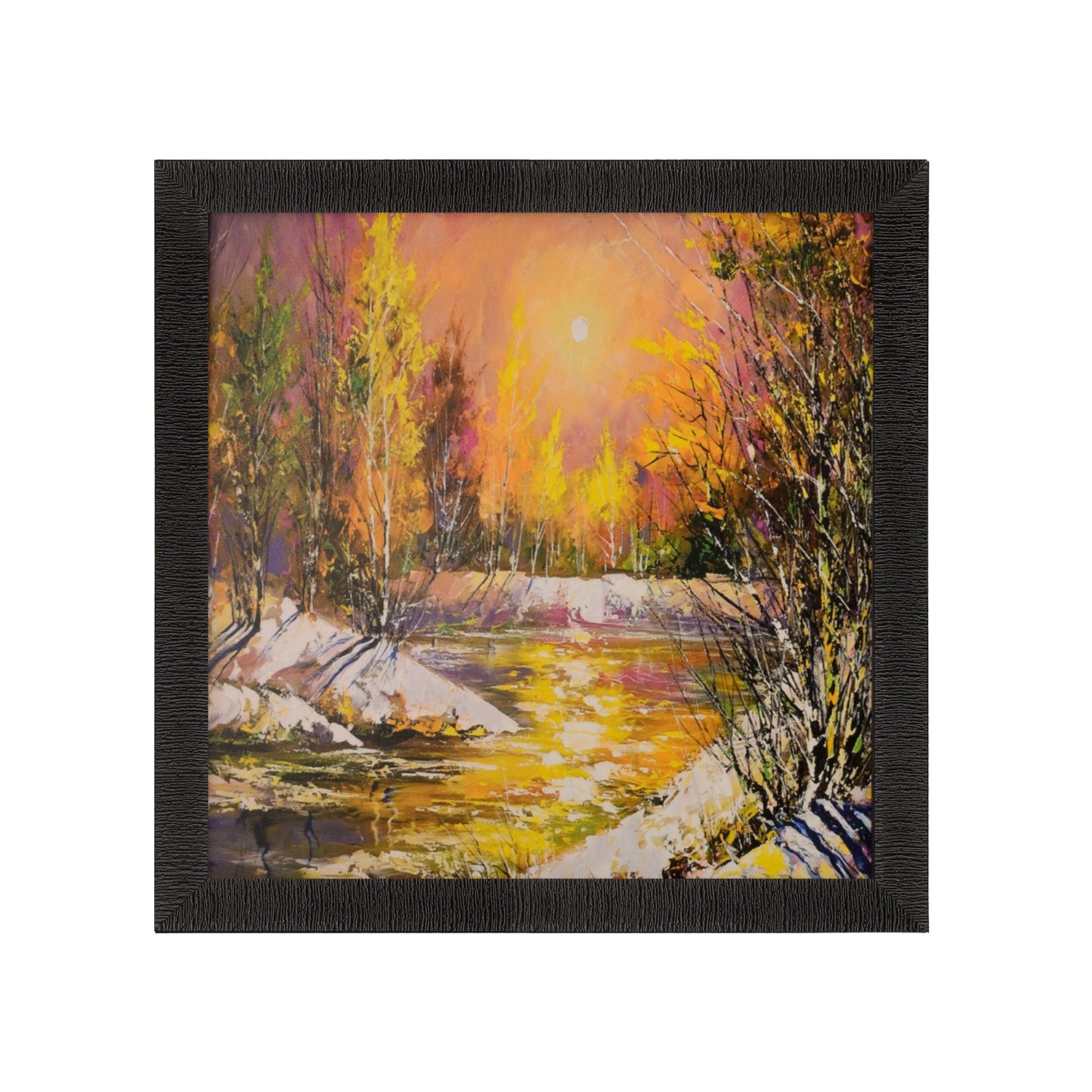 Fall Season Scenery Satin Matt Texture UV Art Painting Kafalo