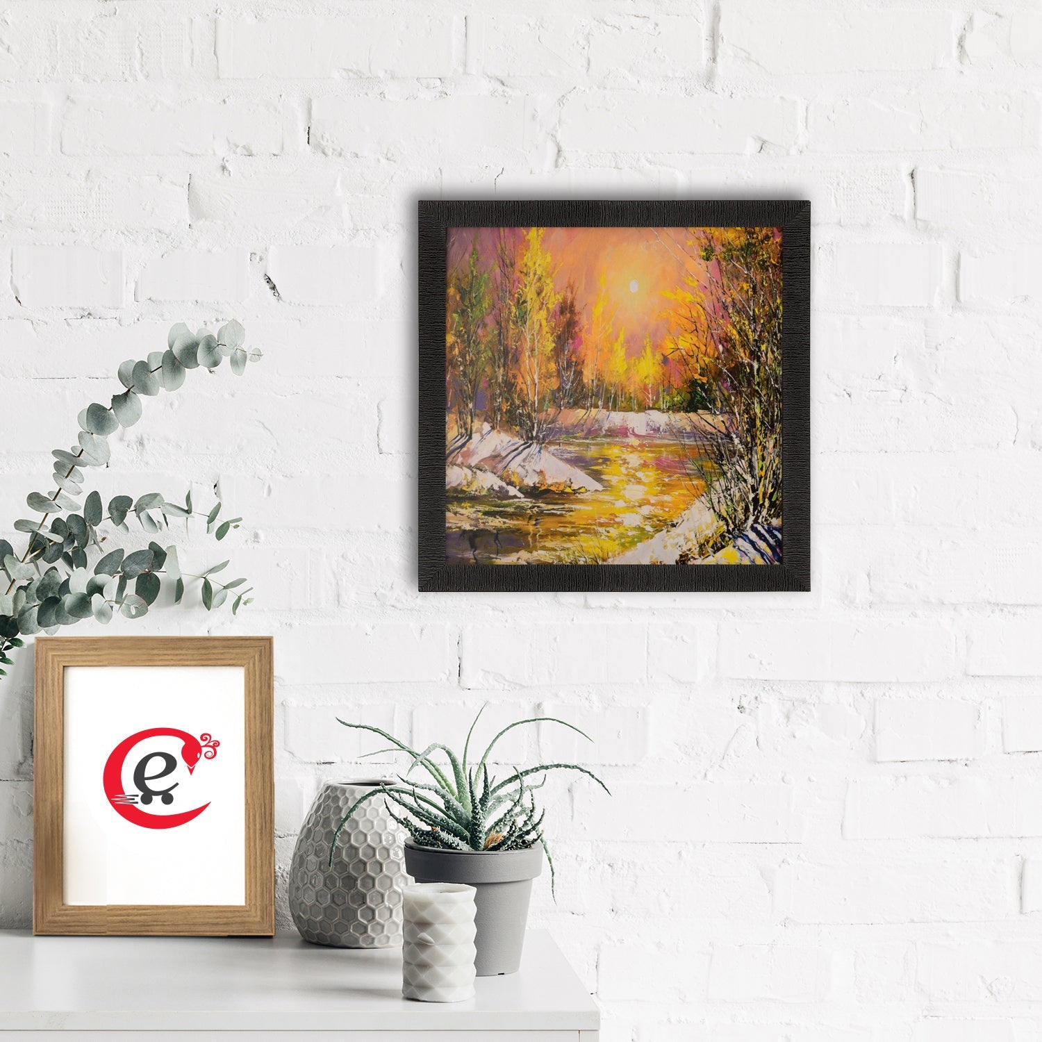 Fall Season Scenery Satin Matt Texture UV Art Painting Kafalo