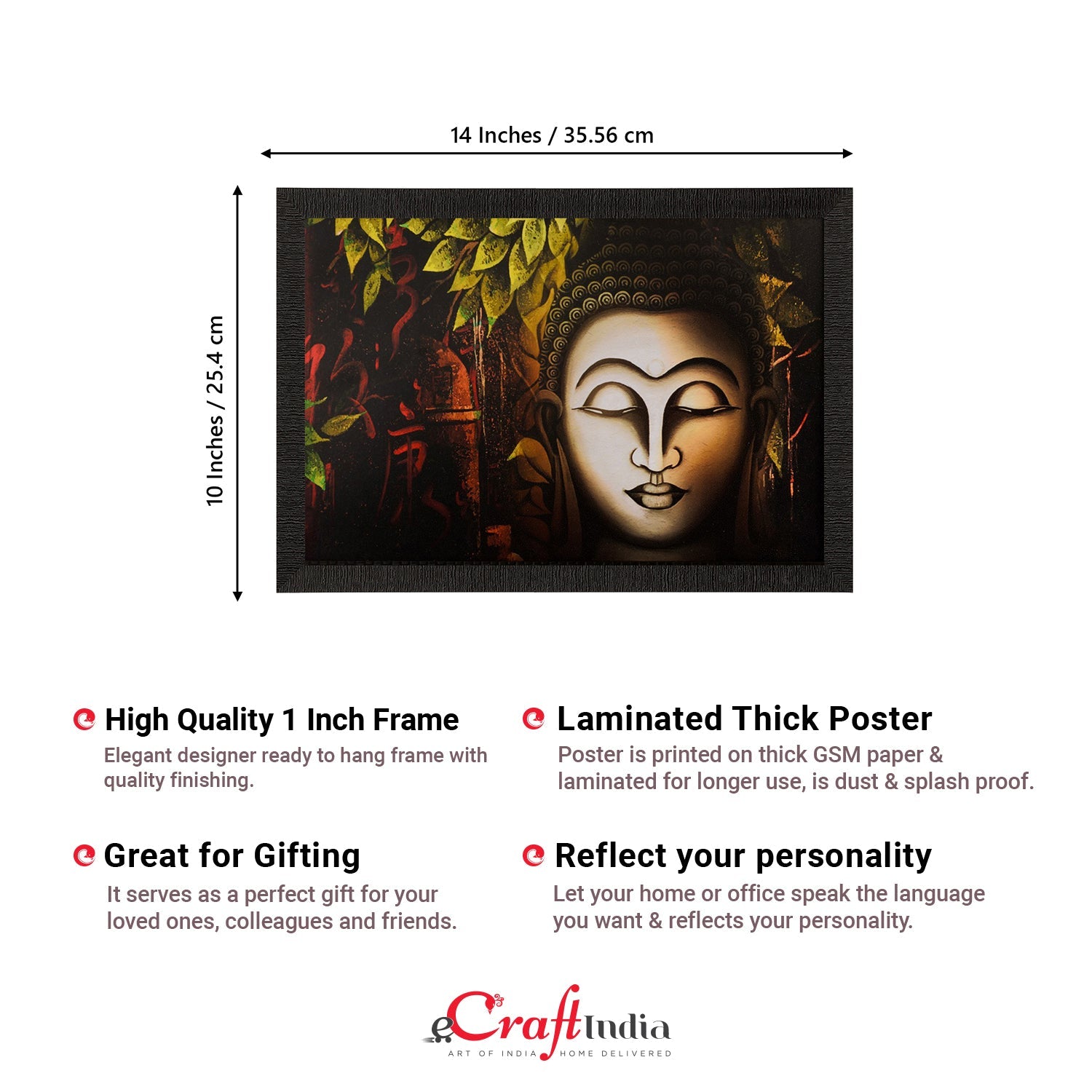 Spiritual Buddha Head Satin Matt Texture UV Art Painting Kafalo