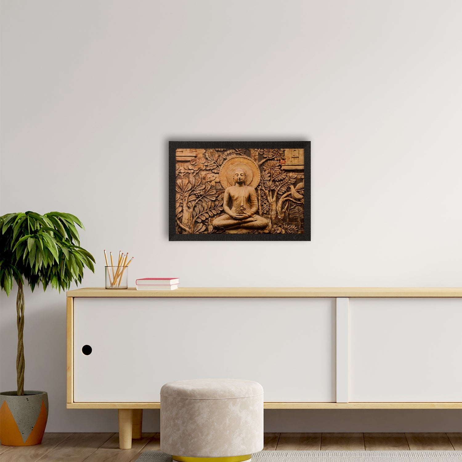 Spiritual Buddha Satin Matt Texture UV Art Painting Kafalo
