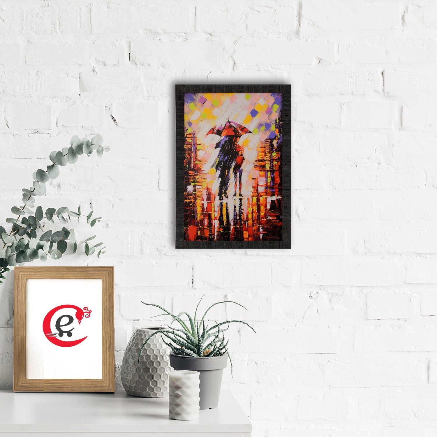 Rain Scene Satin Matt Texture UV Art Painting Kafalo
