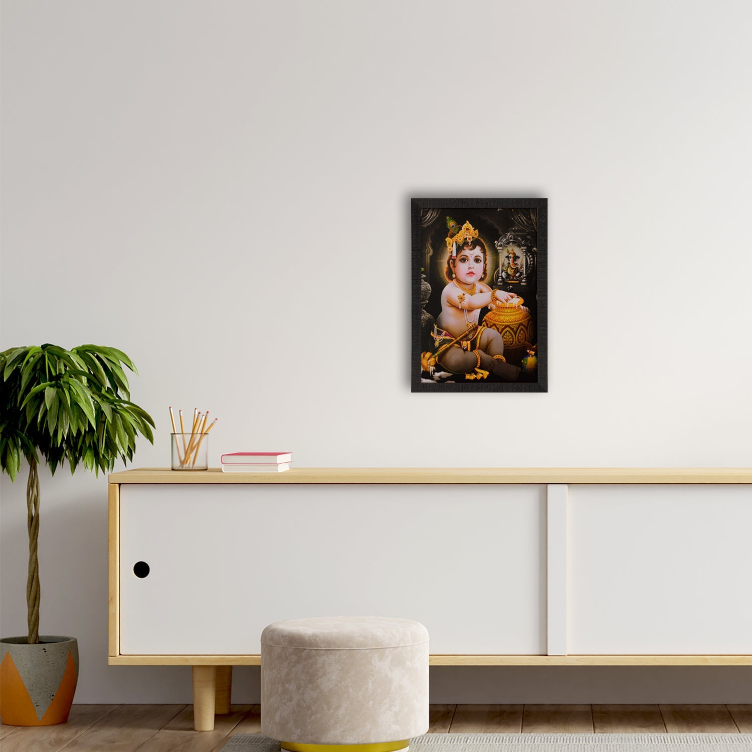 Ladoo Gopal Satin Matt Texture UV Art Painting Kafalo