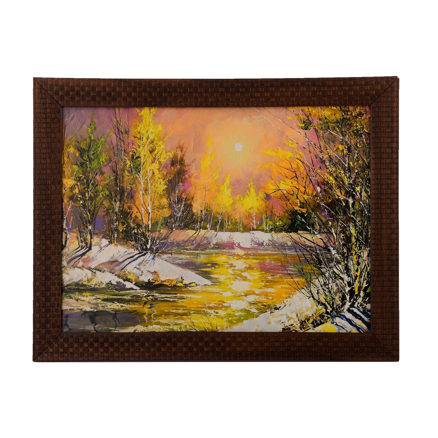 Fall Season Scenery View Satin Matt Texture UV Art Painting Kafalo