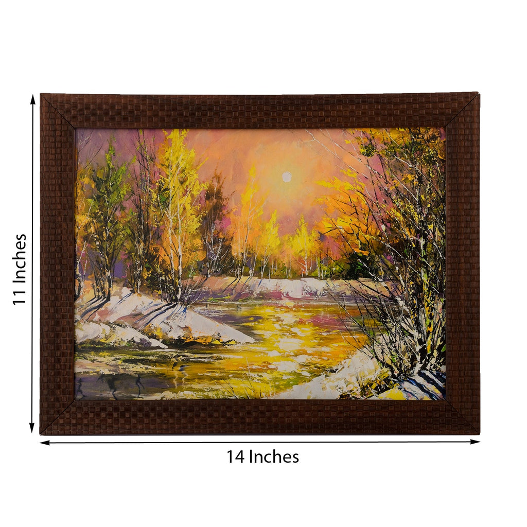 Fall Season Scenery View Satin Matt Texture UV Art Painting Kafalo