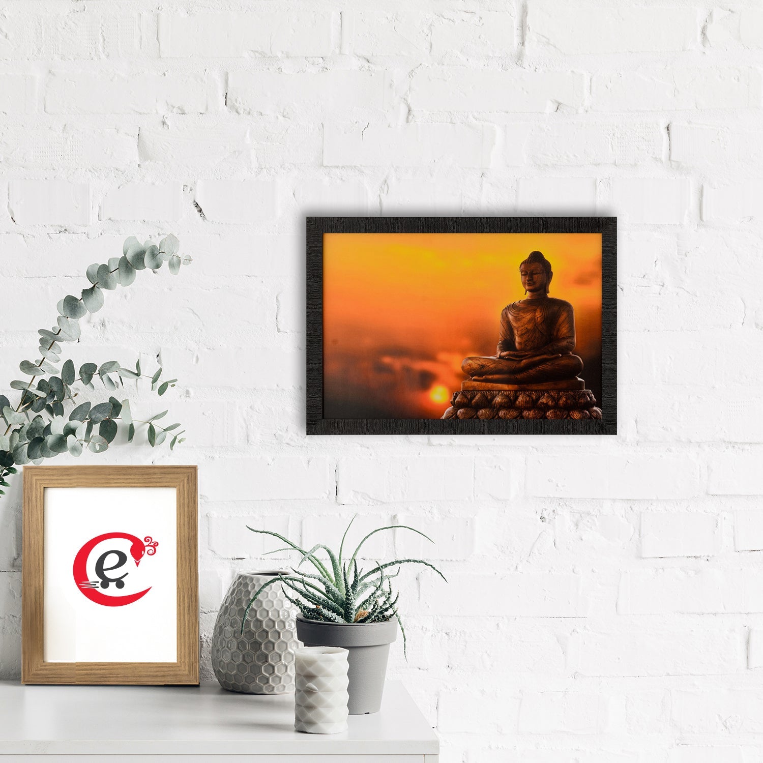 Spiritual Meditating Buddha Satin Matt Texture UV Art Painting Kafalo