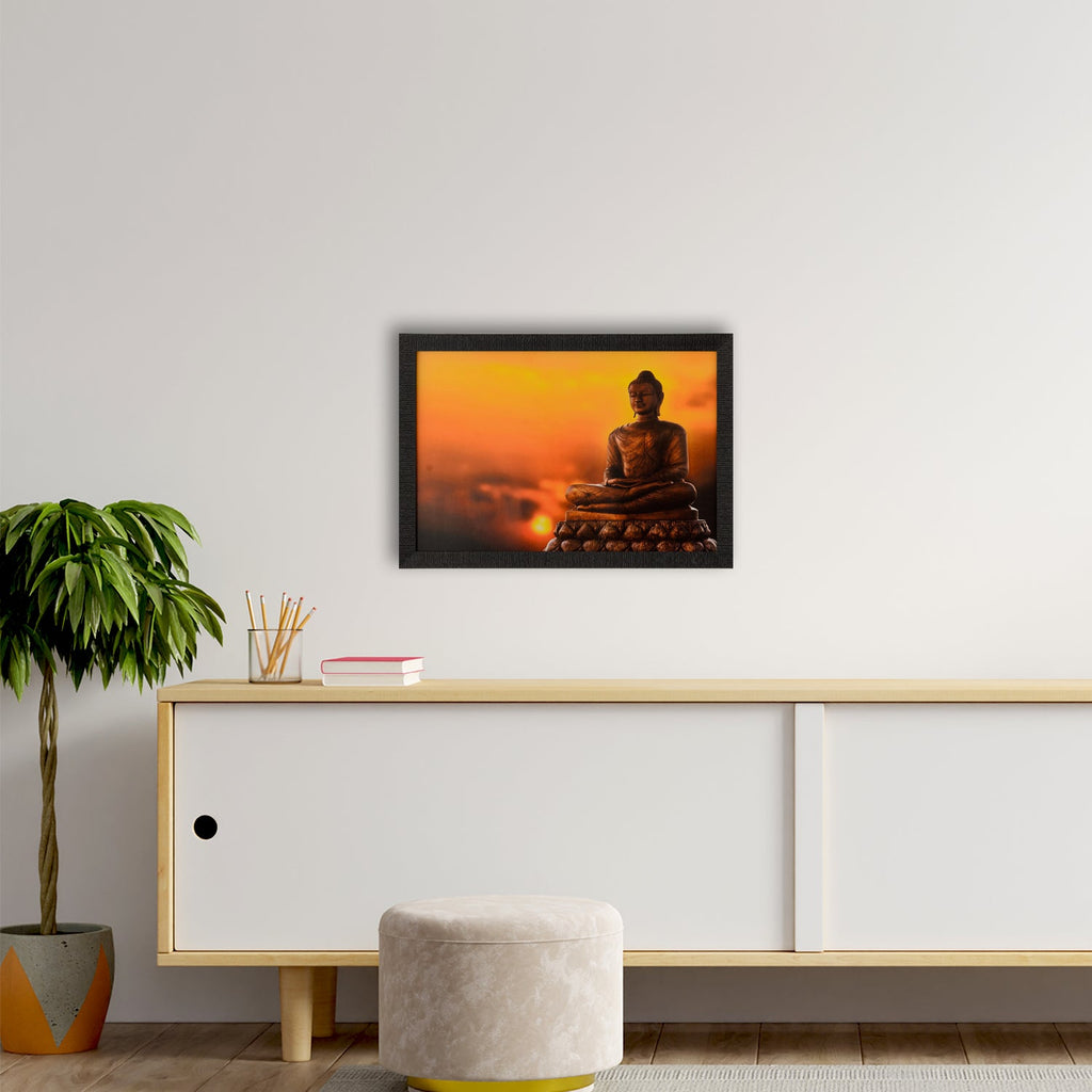 Spiritual Meditating Buddha Satin Matt Texture UV Art Painting Kafalo