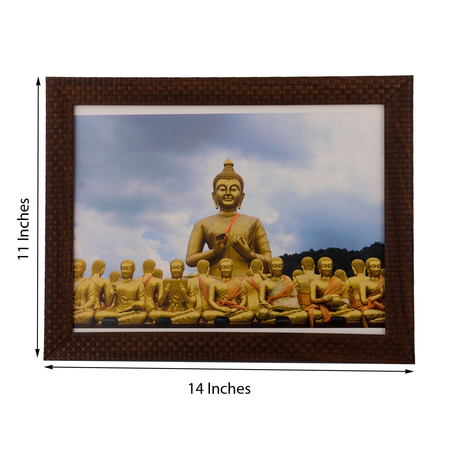 Buddha with Monks Satin Matt Texture UV Art Painting Kafalo