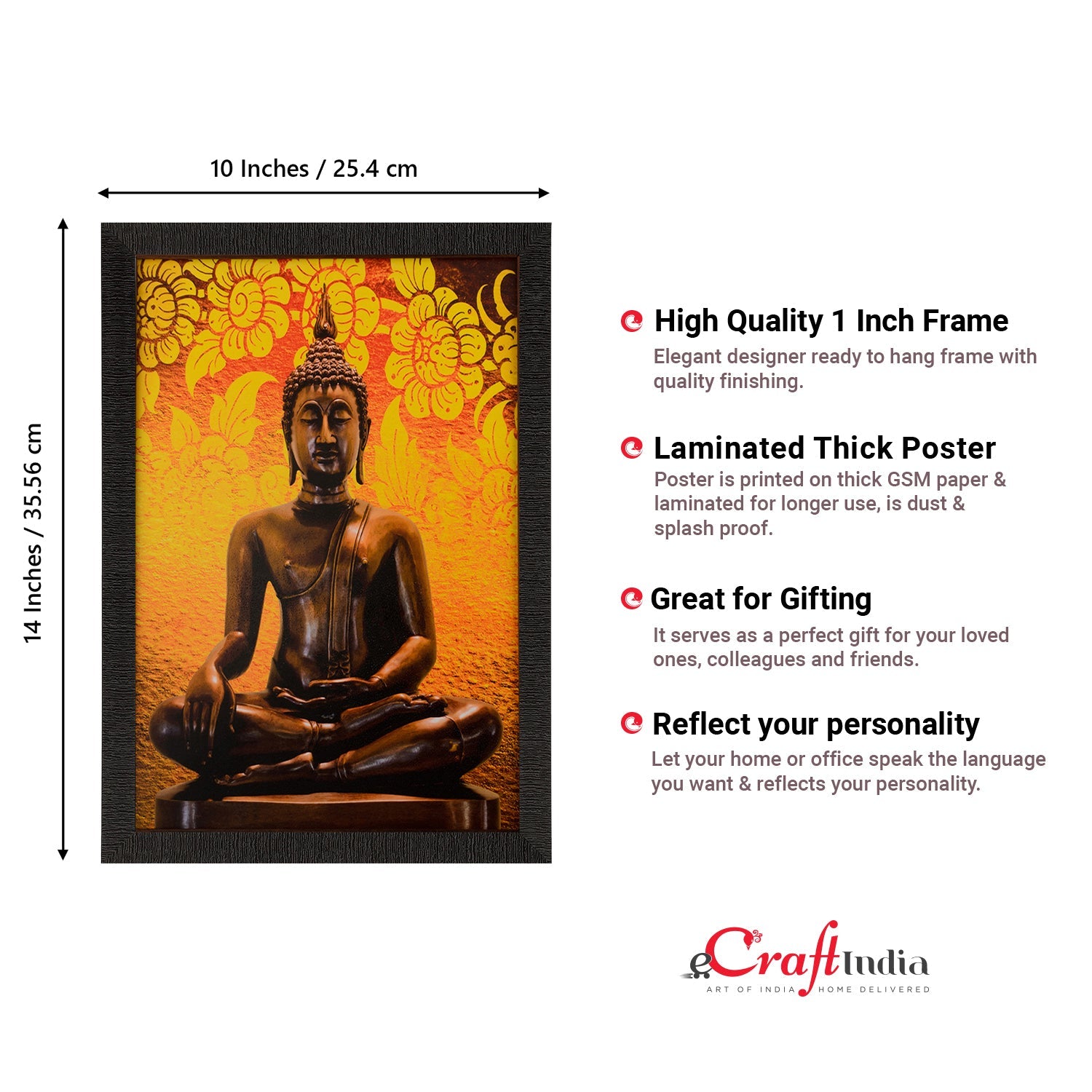 Spiritual Buddha Satin Matt Texture UV Art Painting Kafalo