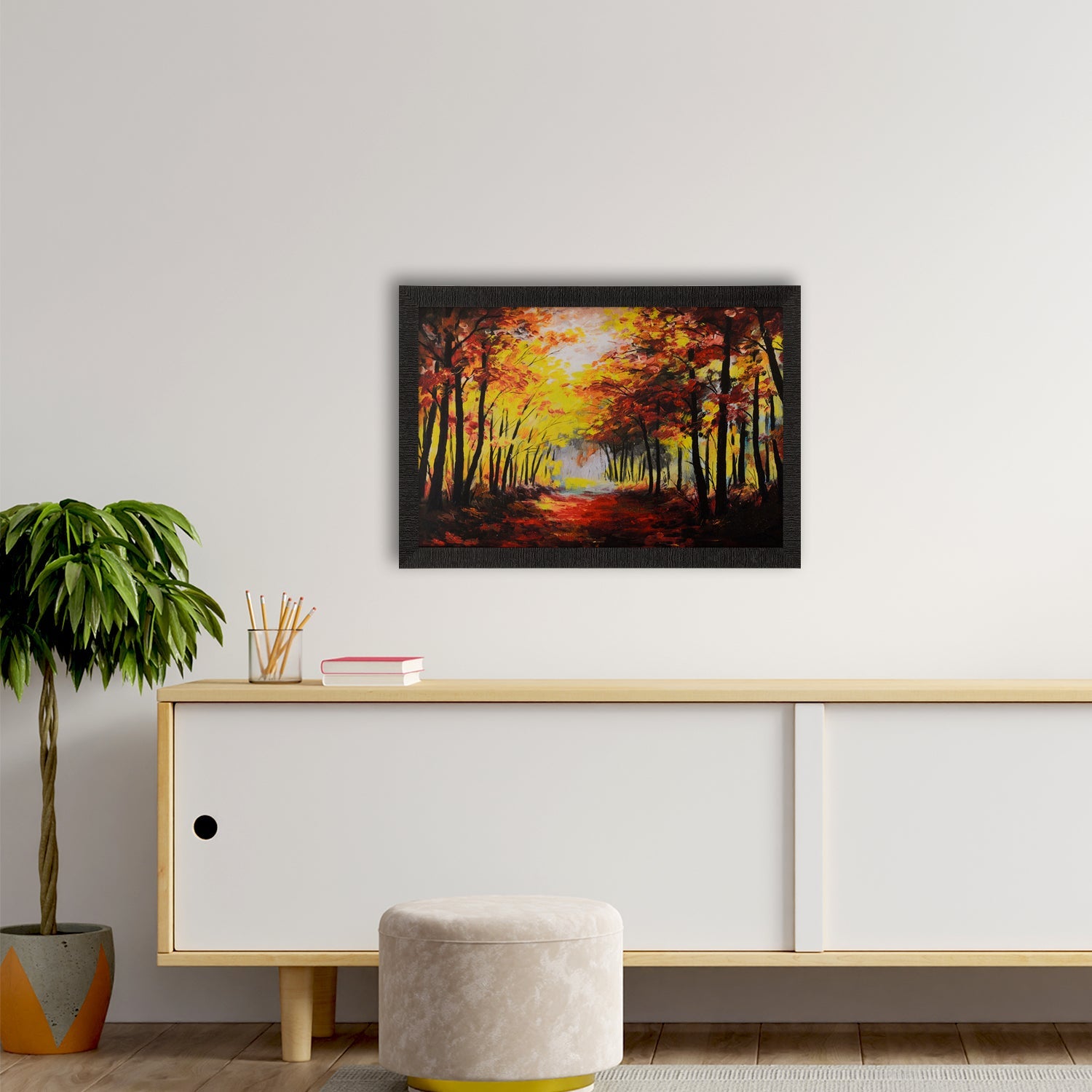 Fall Season Scenery View Satin Matt Texture UV Art Painting Kafalo