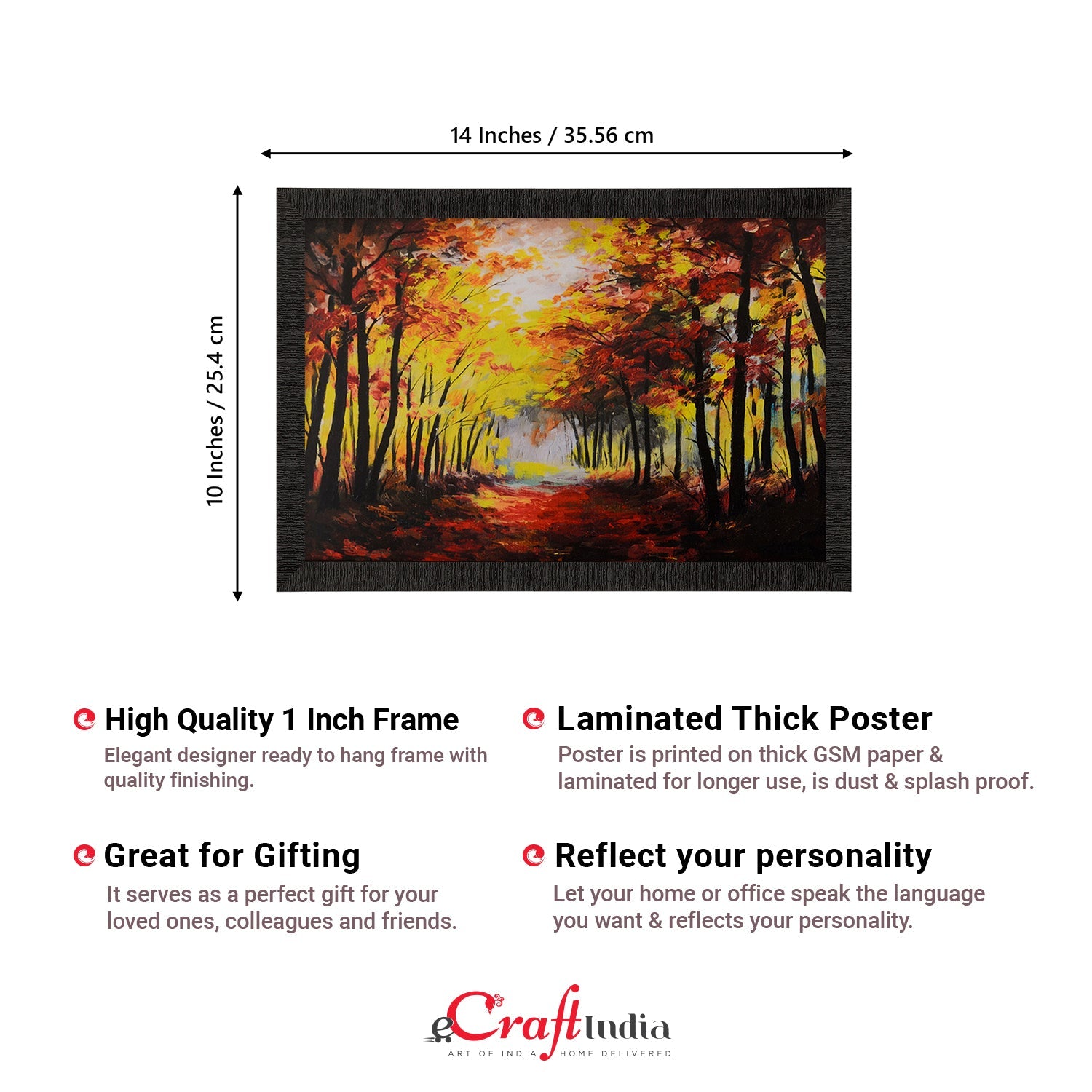 Fall Season Scenery View Satin Matt Texture UV Art Painting Kafalo