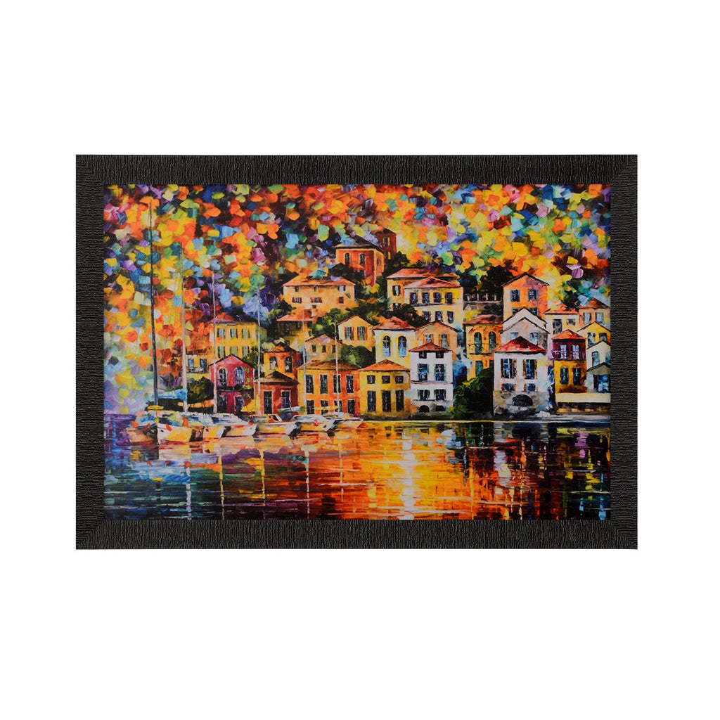 Colorful City View Satin Matt Texture UV Art Painting Kafalo