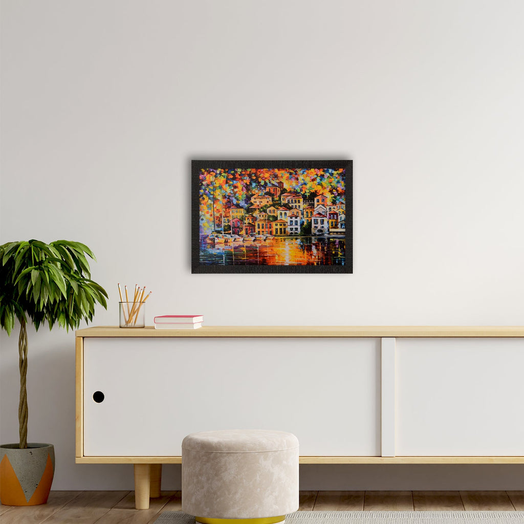 Colorful City View Satin Matt Texture UV Art Painting Kafalo