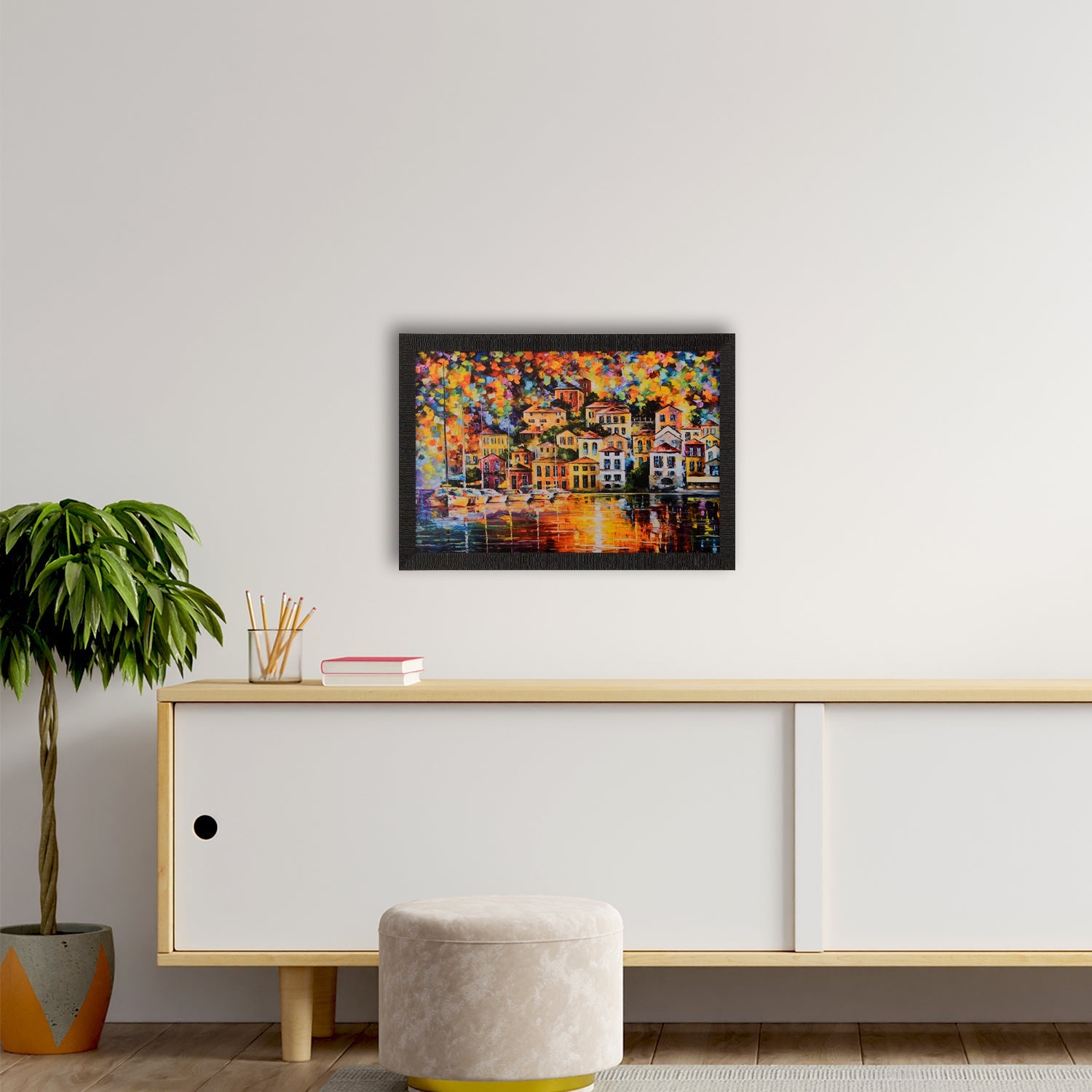 Colorful City View Satin Matt Texture UV Art Painting Kafalo