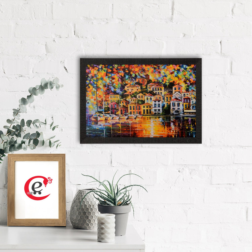 Colorful City View Satin Matt Texture UV Art Painting Kafalo