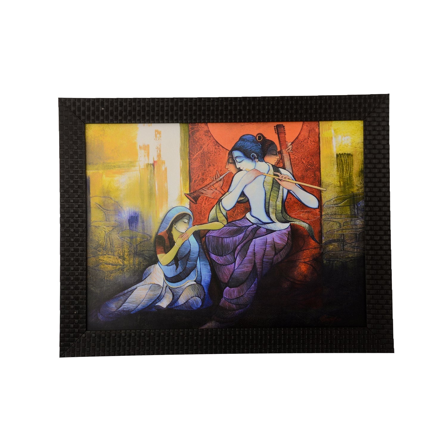 Radha Krishna Satin Matt Texture UV Art Painting Kafalo