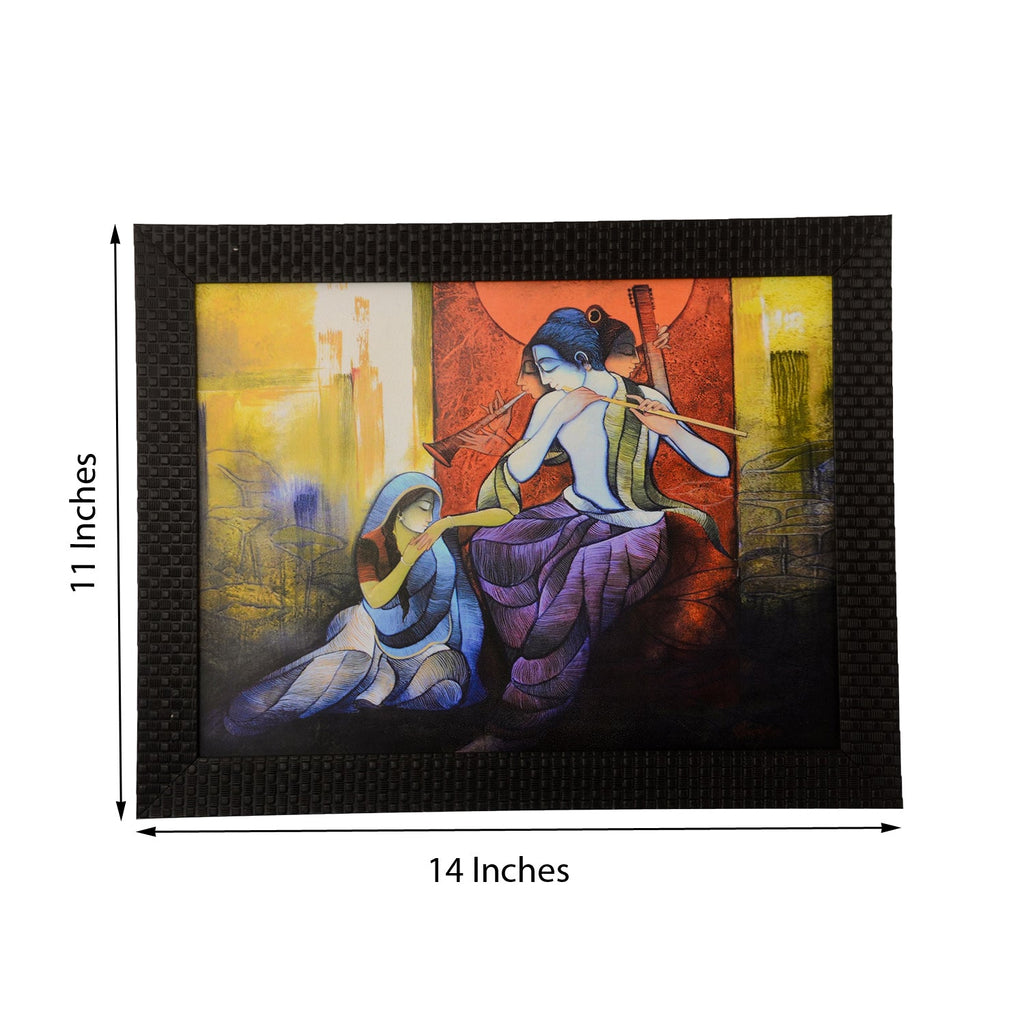 Radha Krishna Satin Matt Texture UV Art Painting Kafalo