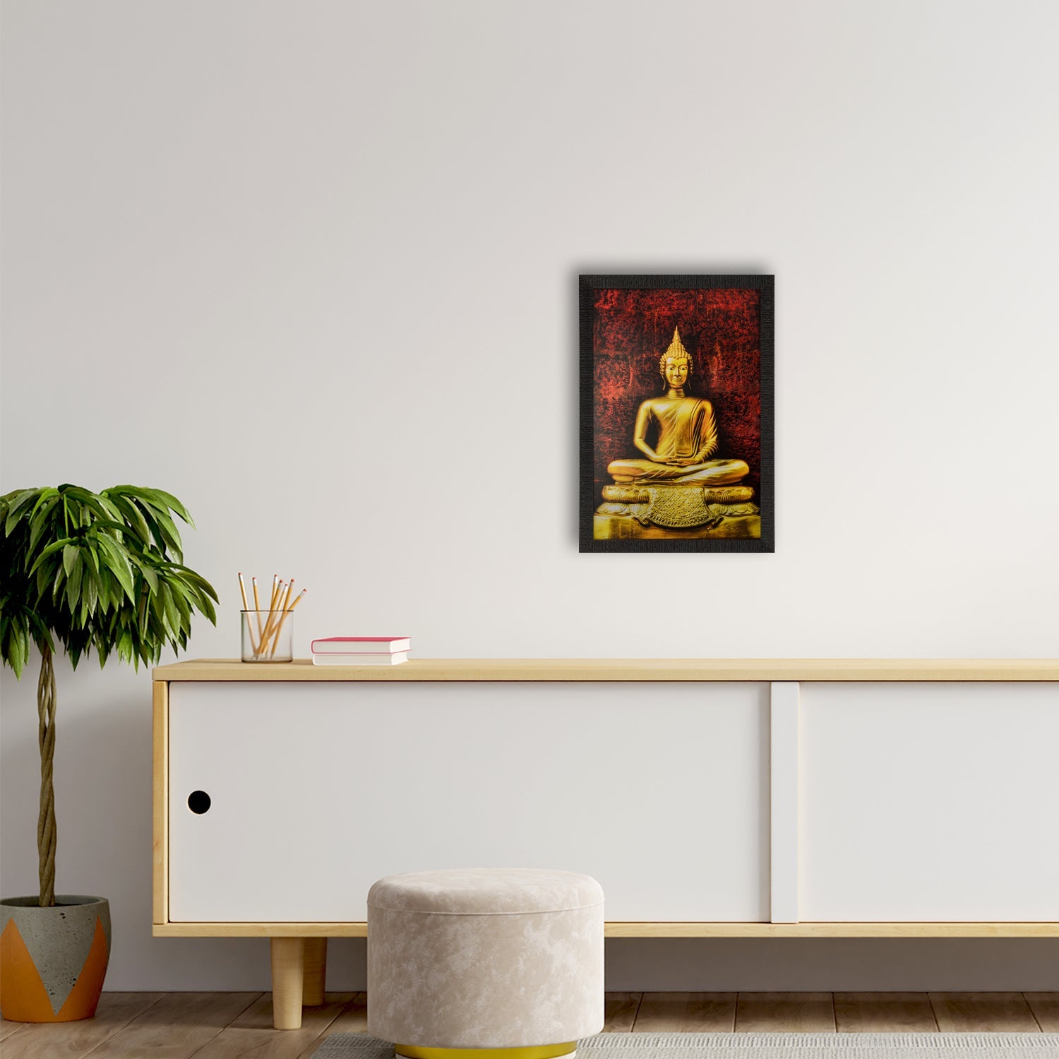 Spiritual Buddha Satin Matt Texture UV Art Painting Kafalo