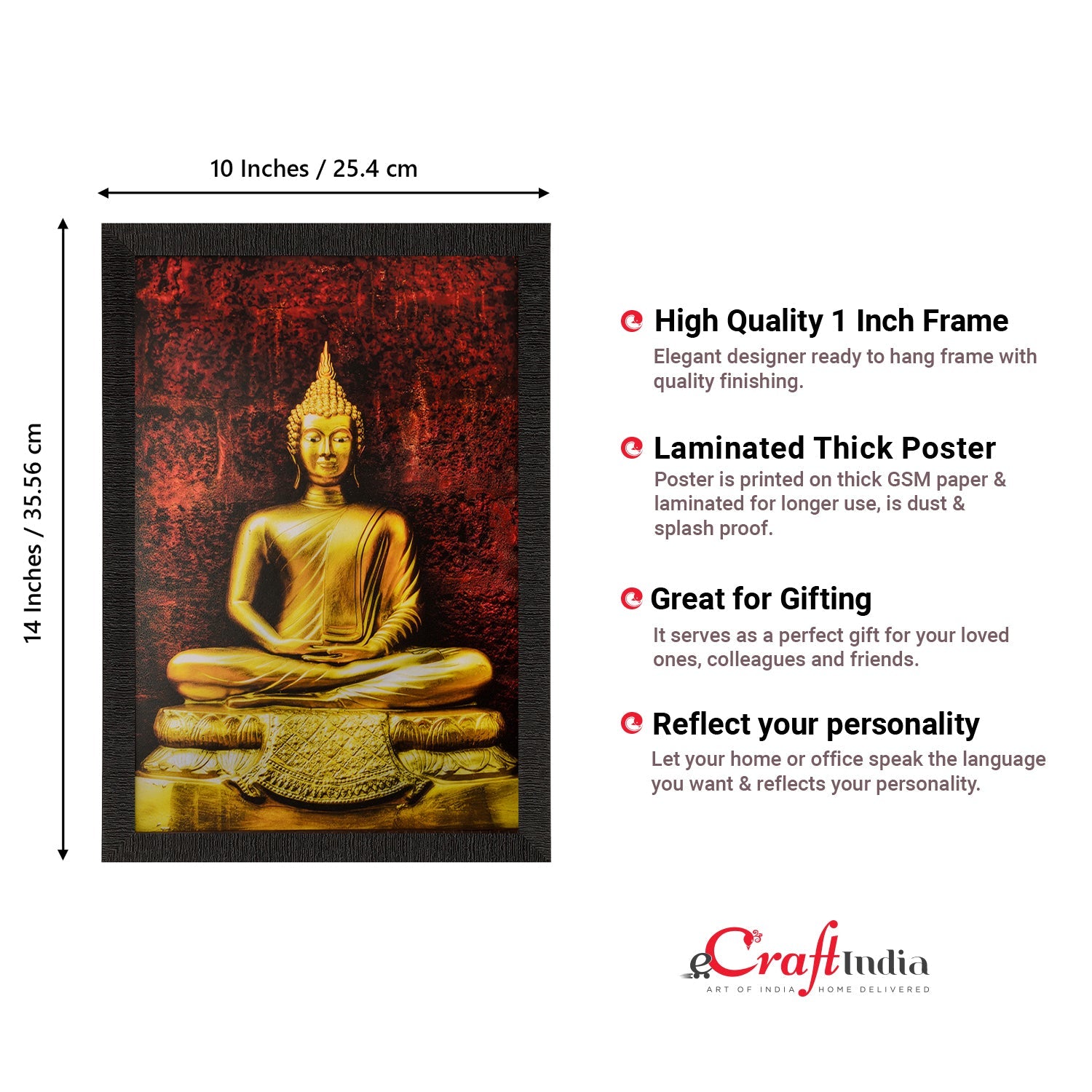 Spiritual Buddha Satin Matt Texture UV Art Painting Kafalo