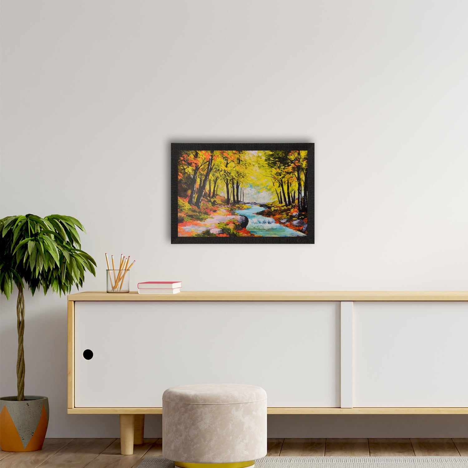 Colorful Rive Flow View Satin Matt Texture UV Art Painting Kafalo