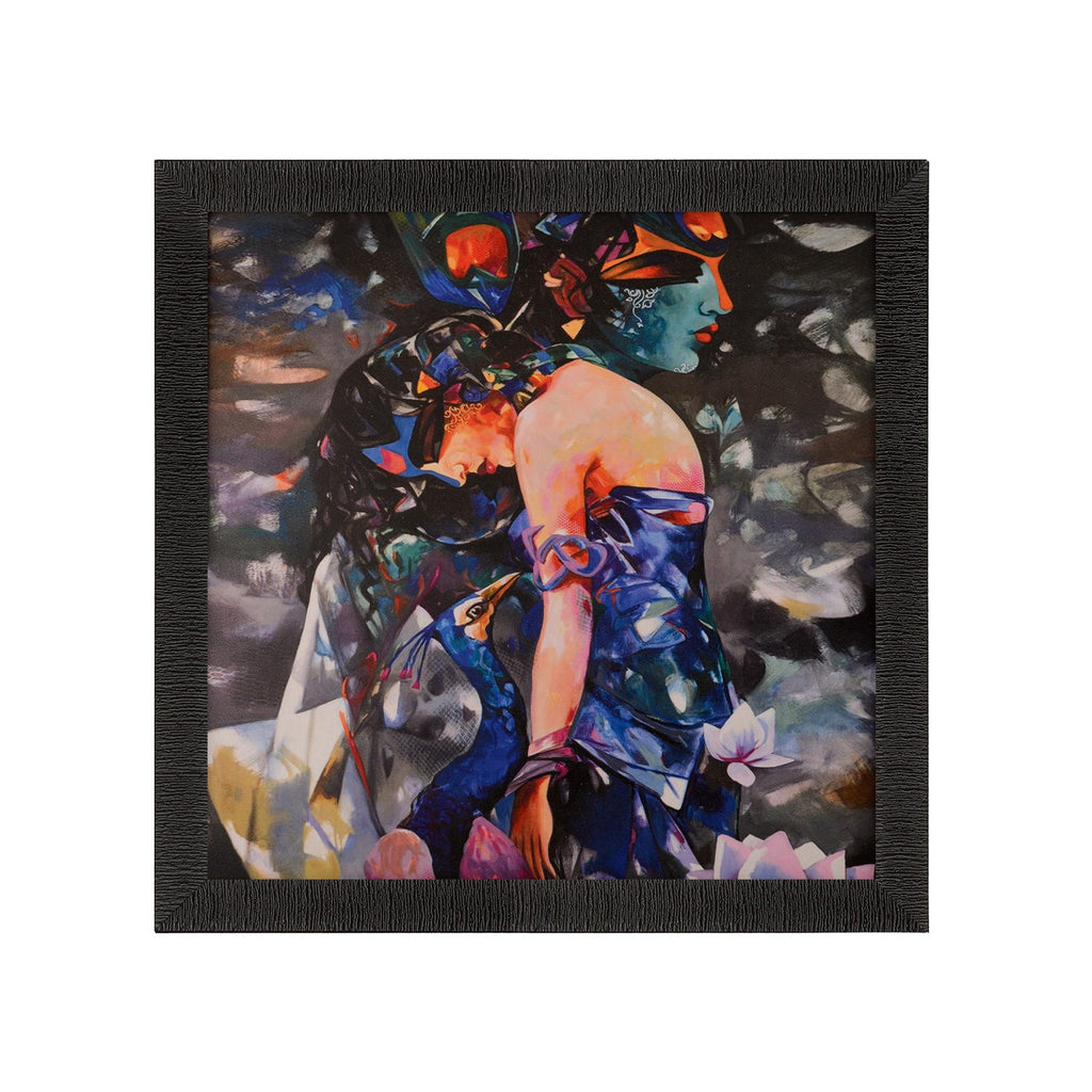 Colorful Beautiful Lady Satin Matt Texture UV Art Painting Kafalo