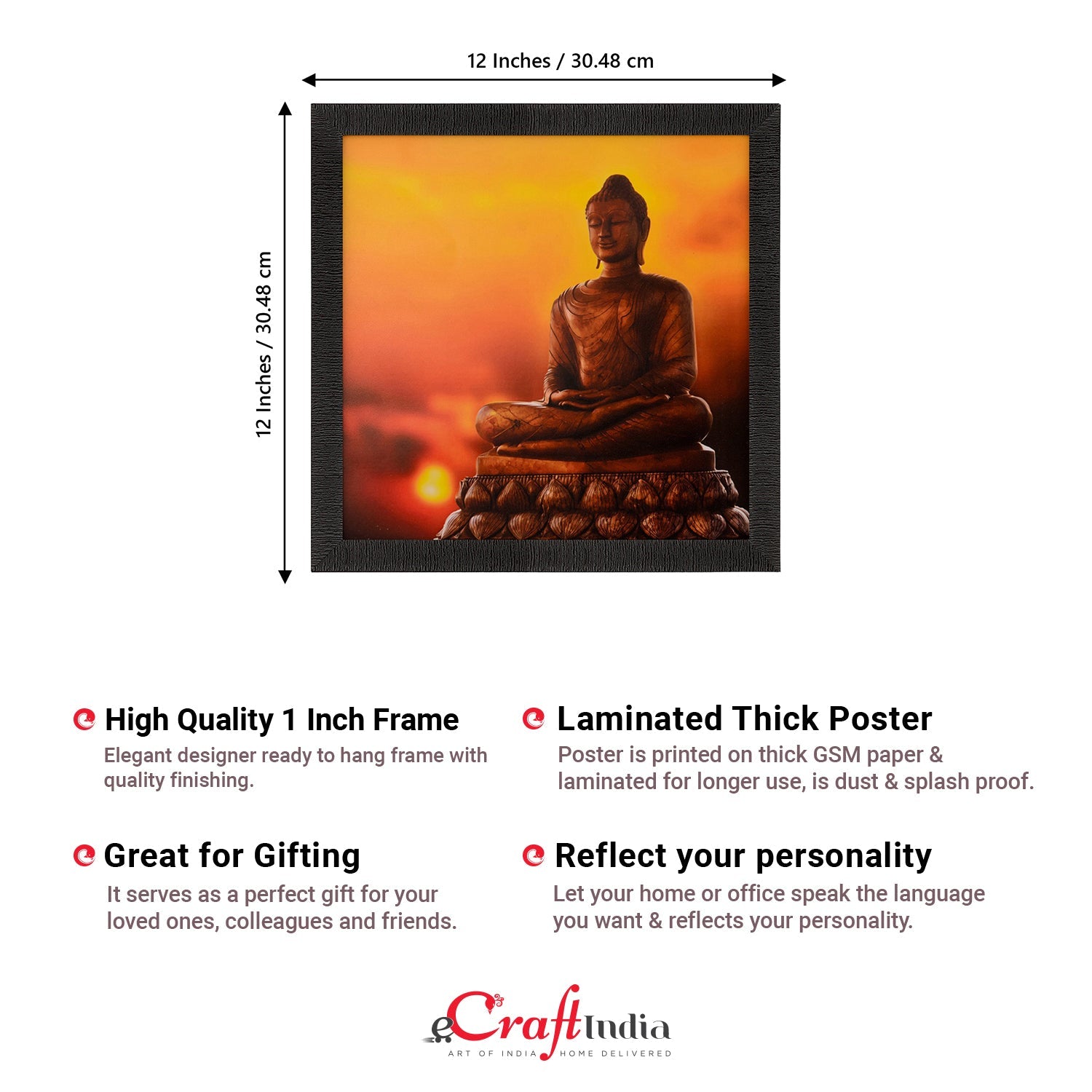 Meditating Buddha Painting Digital Printed Religious Wall Art Kafalo