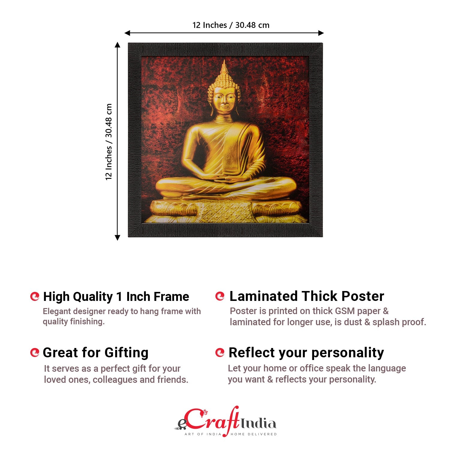 Spiritual Buddha Satin Matt Texture UV Art Painting Kafalo