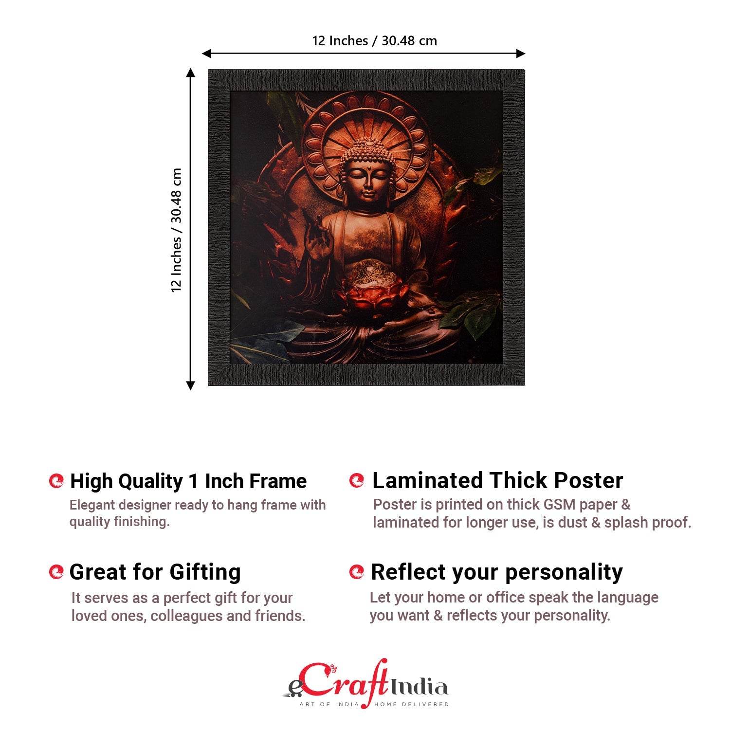 Spiritual Buddha Satin Matt Texture UV Art Painting Kafalo