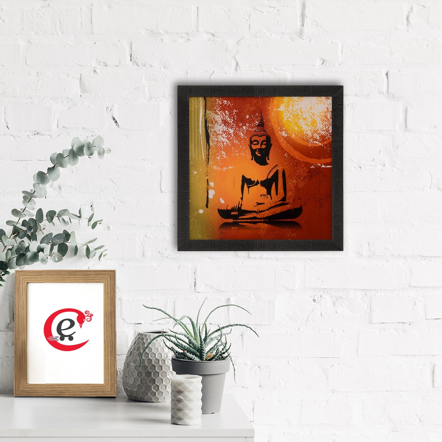 Meditating Buddha Painting Digital Printed Religious Wall Art Kafalo