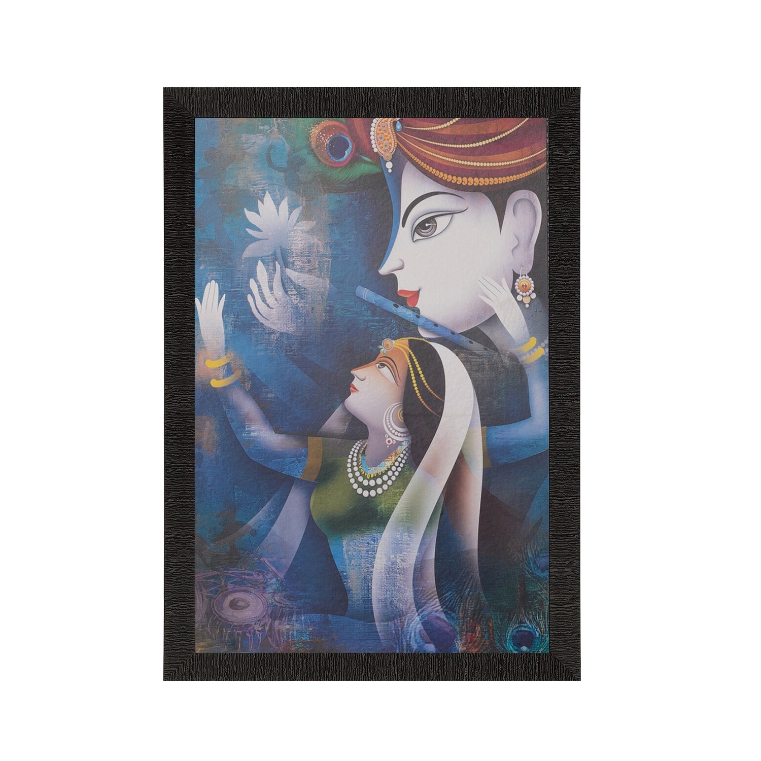 Radha Krishna Satin Matt Texture UV Art Painting Kafalo