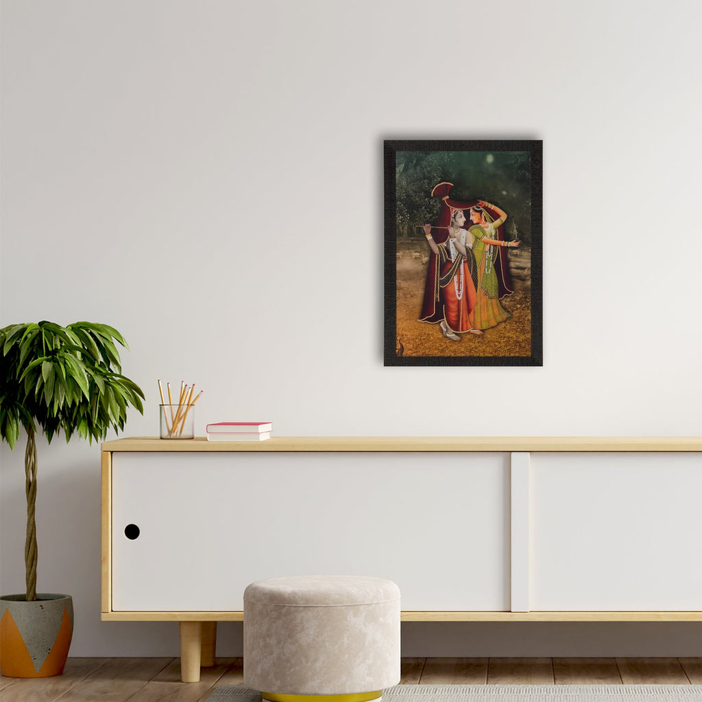 Radha Krishna Satin Matt Texture UV Art Painting Kafalo