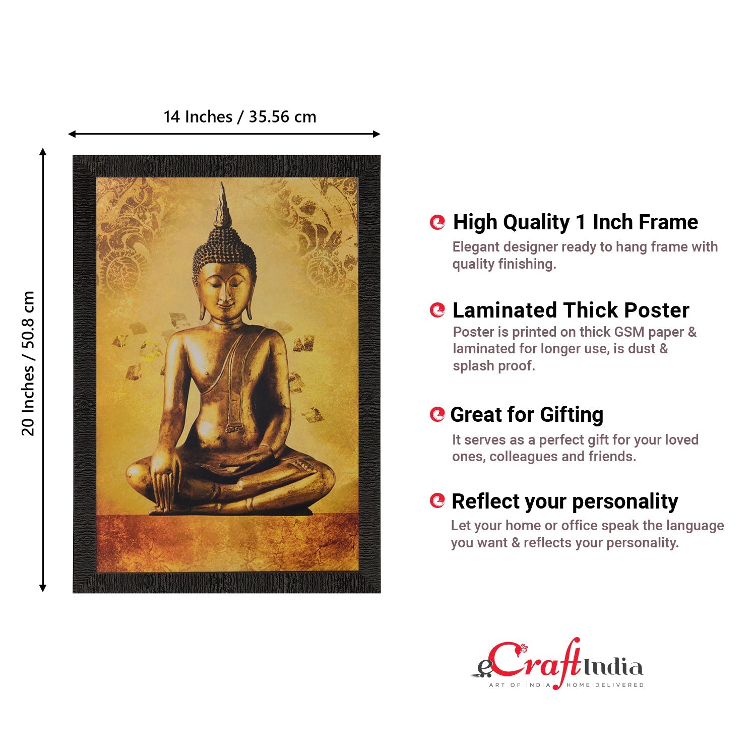 Meditating Buddha Painting Digital Printed Religious Wall Art Kafalo