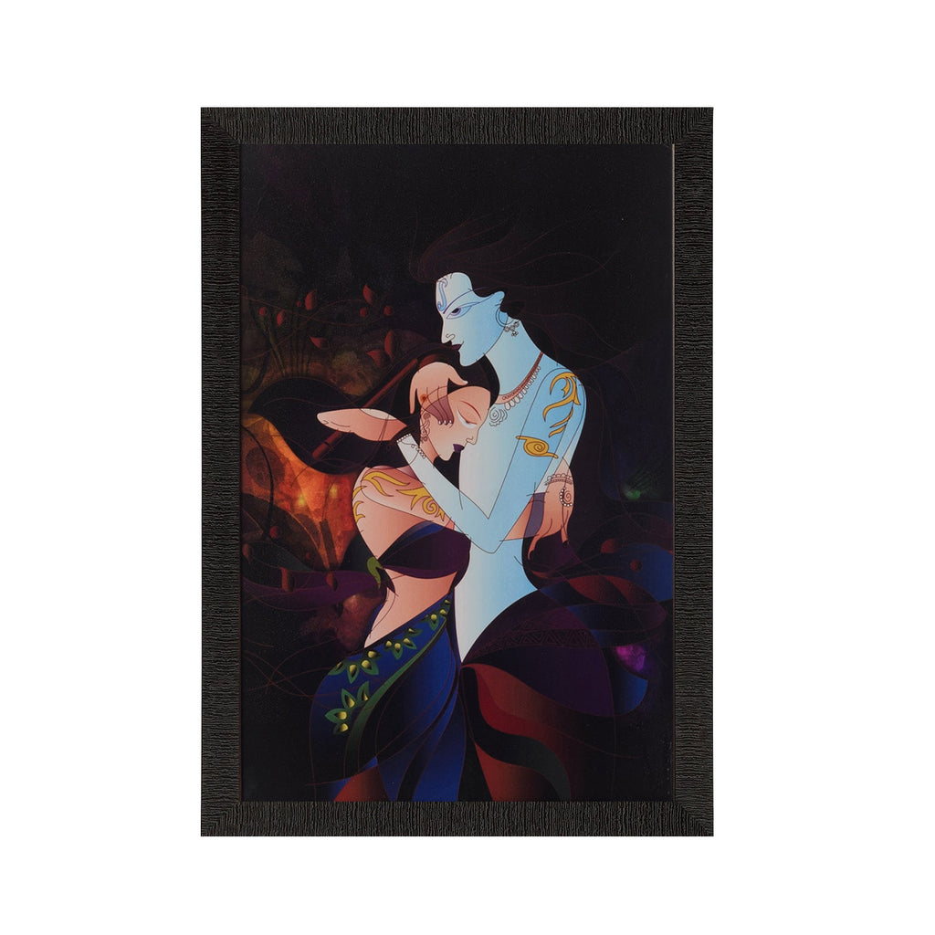 Radha Krishna Love Moments Painting Digital Printed Religious Wall Art Kafalo