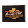 Lucky Running Horses 5 Cut Design Satin Matt Texture UV Art Painting Kafalo