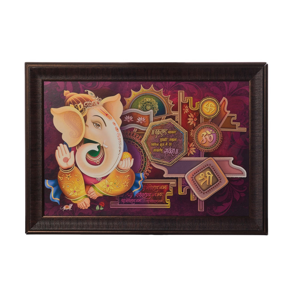 Spiritual Ganesha Satin Matt Texture UV Art Painting Kafalo